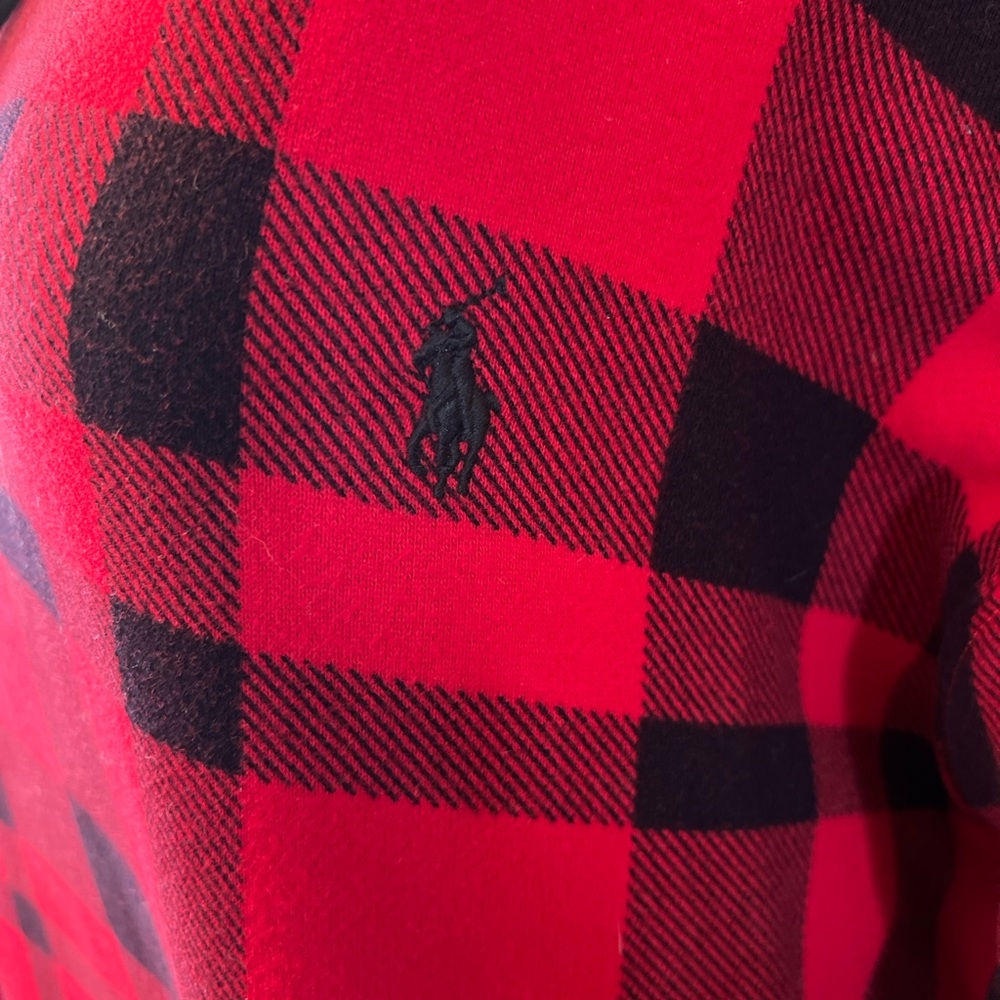 Ralph Lauren Red and Black Plaid Sweater